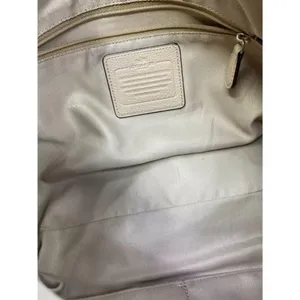 coach medium w adjustable strap tan leather cross thumbnail 12