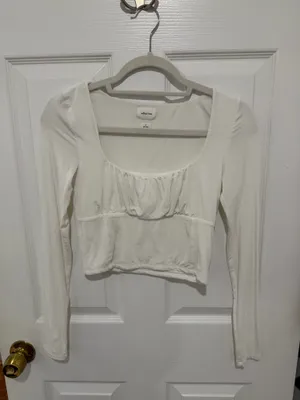 Aritzia Wilfred Long Sleeve Square Neck Ruched Top - Aritzia Orbit Top thumbnail 3