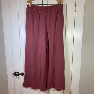 Torrid Sleep 0 Ribbed Wide Leg Lounge Pants Mauve Pink Large Soft Cozy Cabincore thumbnail 2