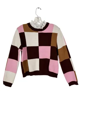 By Anthropologie Plaid Ruffle Collar Pullover Sweater Size M thumbnail 5