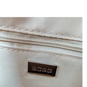 BCBG Straw Woven Tote Bag Natural Cognac Crossbody NWT thumbnail 6