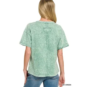 Zenana Halo Snow Washed Exposed Seam Top &‎ Shorts Set - Large thumbnail 7