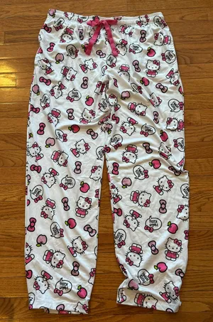 Hello kitty pajama pants - apples and bows medium thumbnail 1
