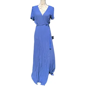Lulus NWT 26Y Heart‎ of Marigold Denim Blue Wrap Maxi Dress R665971 Size Medium thumbnail 2