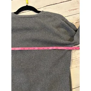 J. Crew Ribbed Stretch Asymmetrical Grey Sweater Large Cardigan thumbnail 6