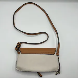 Zara Thin Crossbody Wallet Purse Tan White thumbnail 3