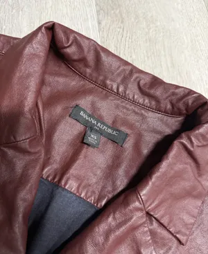 Banana Republic faux leather button up shirt thumbnail 3