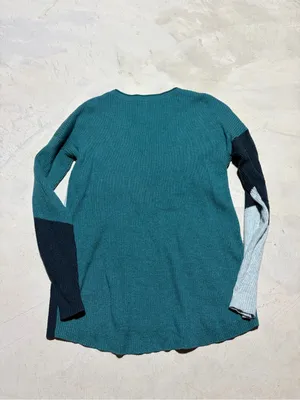 Smartwool Colorblock Rib-Knit Long Sleeve sweater Teal small thumbnail 6