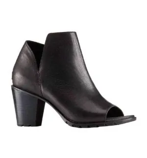Sorel Nadia NL2842-010 Ankle Boot Peep Toe Woman’s Black Leather Size 9.0 - EU40 thumbnail 1