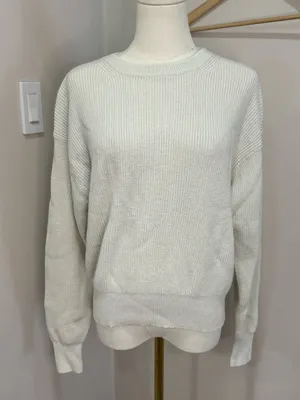 Aritzia Wilfred‎ White Knit Sweater Medium thumbnail 2