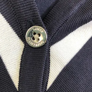 Lauren Ralph Lauren womens striped lightweight cardigan blue/white medium thumbnail 4