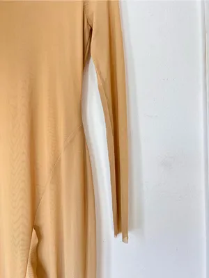 NWOT Zara Brown Mesh‎ Ruffle Maxi Dress Small Sheer Layered Cocktail Dress thumbnail 6