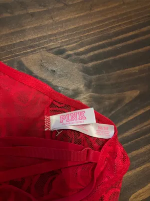 Victoria’s Secret pink red medium lace bralette new thumbnail 3