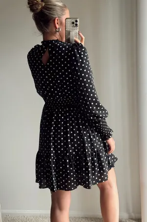 BOUTIQUE POLKA DOT MINI DRESS Black Size M thumbnail 2