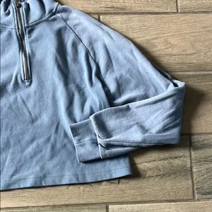 La Hearts Blue Cropped Mock Neck Jacket thumbnail 2
