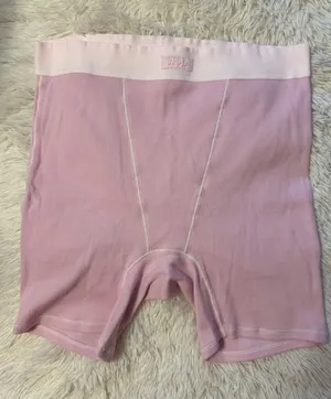 SKIMS women Light Pink Ribbed Boxer Shorts thumbnail 1