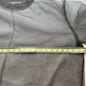 Stradivarius Black Sheer Mesh See Through Sheer Long Sleeve Top Oversize Small thumbnail 6