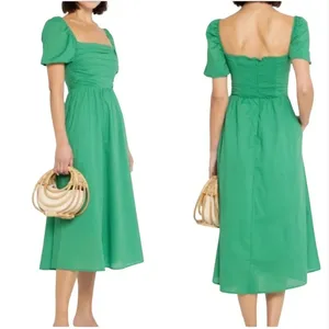 O.P.T. River Midi Dress GORGEOUS COLOR Pockets Green ROMANTIC PRAIRIE Size M thumbnail 2