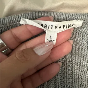 Celebrity Pink Gray Short Sleeve Cardigan thumbnail 2