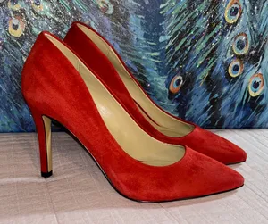 Saks Fifth Avenue Size 6 Burnt Orange Heels thumbnail 1