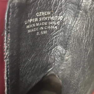 Jeffrey‎ Campbell Czech Combat Boots Sz 8.5 Burgundy Red Patent Faux Leather thumbnail 9