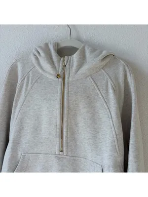 Lululemon Scuba Oversized Half Zip Hoodie Heathered Bone Gold Size XL / XXL New thumbnail 3