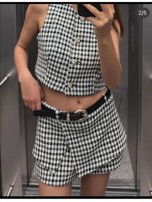Zara Textured Waistcoat and Belted Skort thumbnail 2