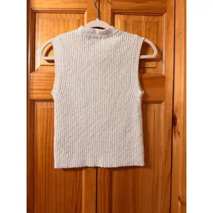 Madewell Cream Boucle Knit Ribbed Sweater Tank Top Vest Cotton Blend Small S‎ thumbnail 4