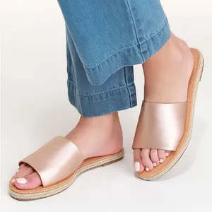 Lulus Marnie Rose Gold Espadrille Slide Sandals thumbnail 1