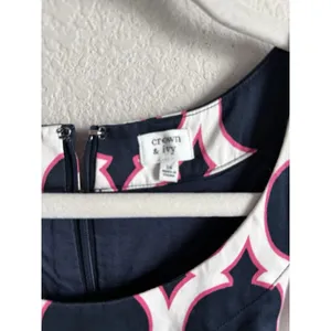 Crown & Ivy Seaside Lattice Printed Sleeveless Dress Navy Womens Sz‎ 14 Coastal thumbnail 7