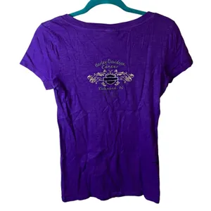 Harley-Davidson Biker V‎ Neck Tee Purple Small thumbnail 3