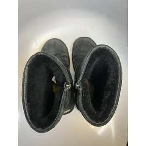 UGG Australia Mid Calf Boots Womens 10 Black Good Suede Shearling Zip 1889 thumbnail 5