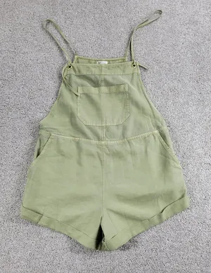 BillaBong Wild Pursuit Overall Romper Womens S Green Spaghetti Tie Shorts Casual thumbnail 1