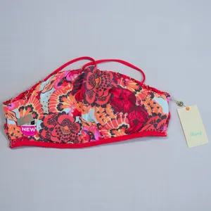 Maaji‎ Bikini Top Womens Large Red Reversible Smocked Floral Halter 3011MTS NWT thumbnail 4