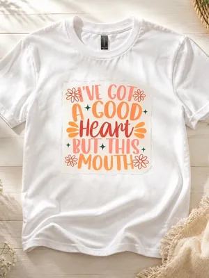 Graphic Tee "I've Got a Good Heart But This Mouth" - White Size XL NWT thumbnail 1