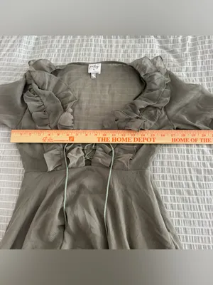 Princess‎ Polly Sage Green Ruffle Mini Dress Size 4 thumbnail 4