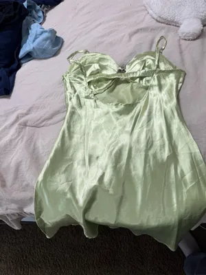 Amazon Green slip dress with a sparkle in the middle thumbnail 2