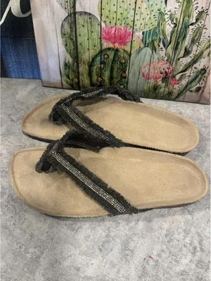 Maurices Black Sandals with Cork Footbed Women's Size 9/10 thumbnail 3