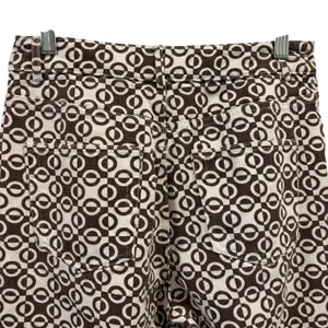 Peppermayo Brown Geometric Mod High Waisted Straight Leg Pants Boho Retro Size 6 thumbnail 5