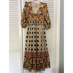 Farm Rio for Anthropologie Tropical Sunshine Printed Dress S thumbnail 7
