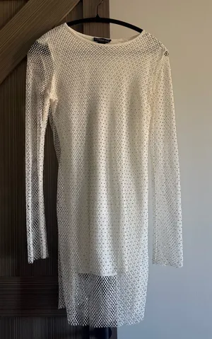White Rhinestone Dress Size XS thumbnail 1