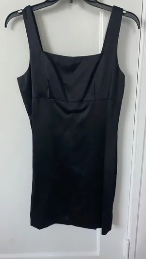 Bebe Vintage Black Satin Dress thumbnail 1