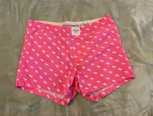 Women’s Abercrombie & Fitch Pink Moose Print Boxer Shorts Size Small thumbnail 1