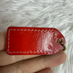 y2k 2" COACH Red Patent Leather Vintage Fob Bag Charm Hang tag Hangtag thumbnail 2