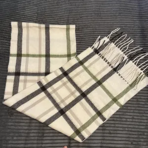 Charter Club Beige Plaid Luxury 100% Cashmere Scarf thumbnail 2