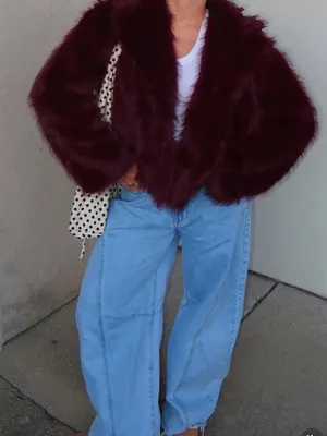 Princess Polly Liannah Faux Fur Jacket Red thumbnail 1