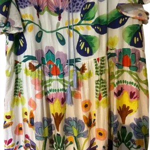 Hayden Los Angeles Maxi Dress Watercolor Floral Lined 1XL Tiered Tassel Boho thumbnail 9