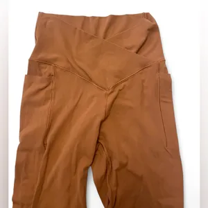 Offline by Aerie Real Me 7/8 Hi-Rise Crossover Leggings Burnt Orange Size Medium thumbnail 2