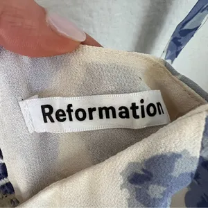 Reformation Annabell Bow-Detailed Floral Print Georgette Mini Dress in Lucerne thumbnail 9