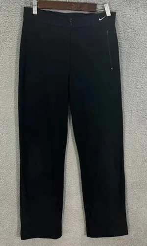 Nike‎ Dri-Fit Pants Women's M Black Y2K Athleisure Training Trousers Retro Track thumbnail 1
